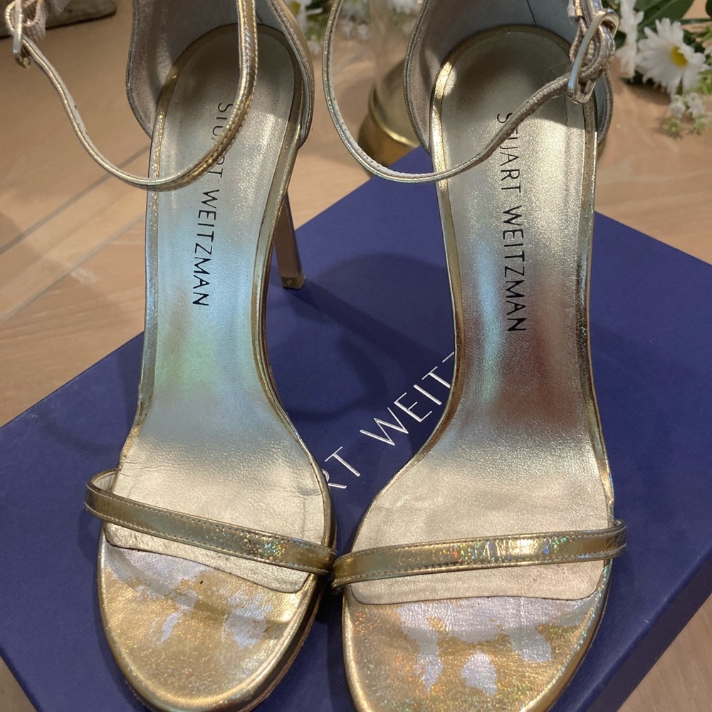 Stuart Weitzman gold nudist collection